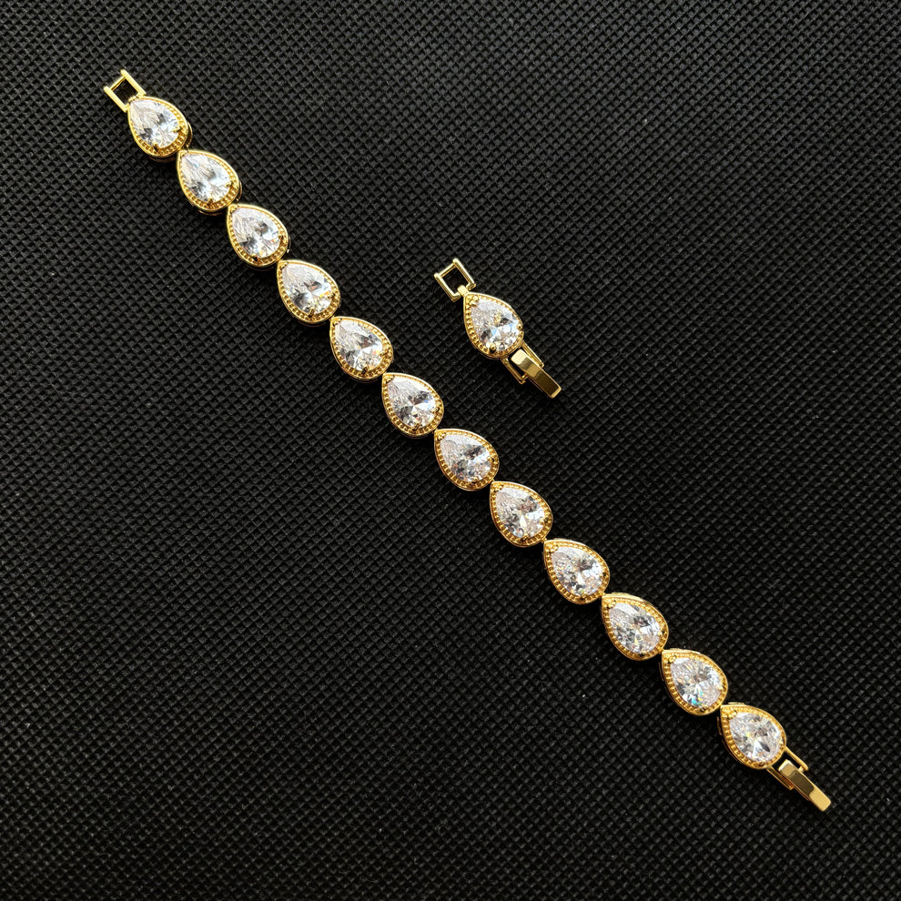 pulsera oro cristales rombo